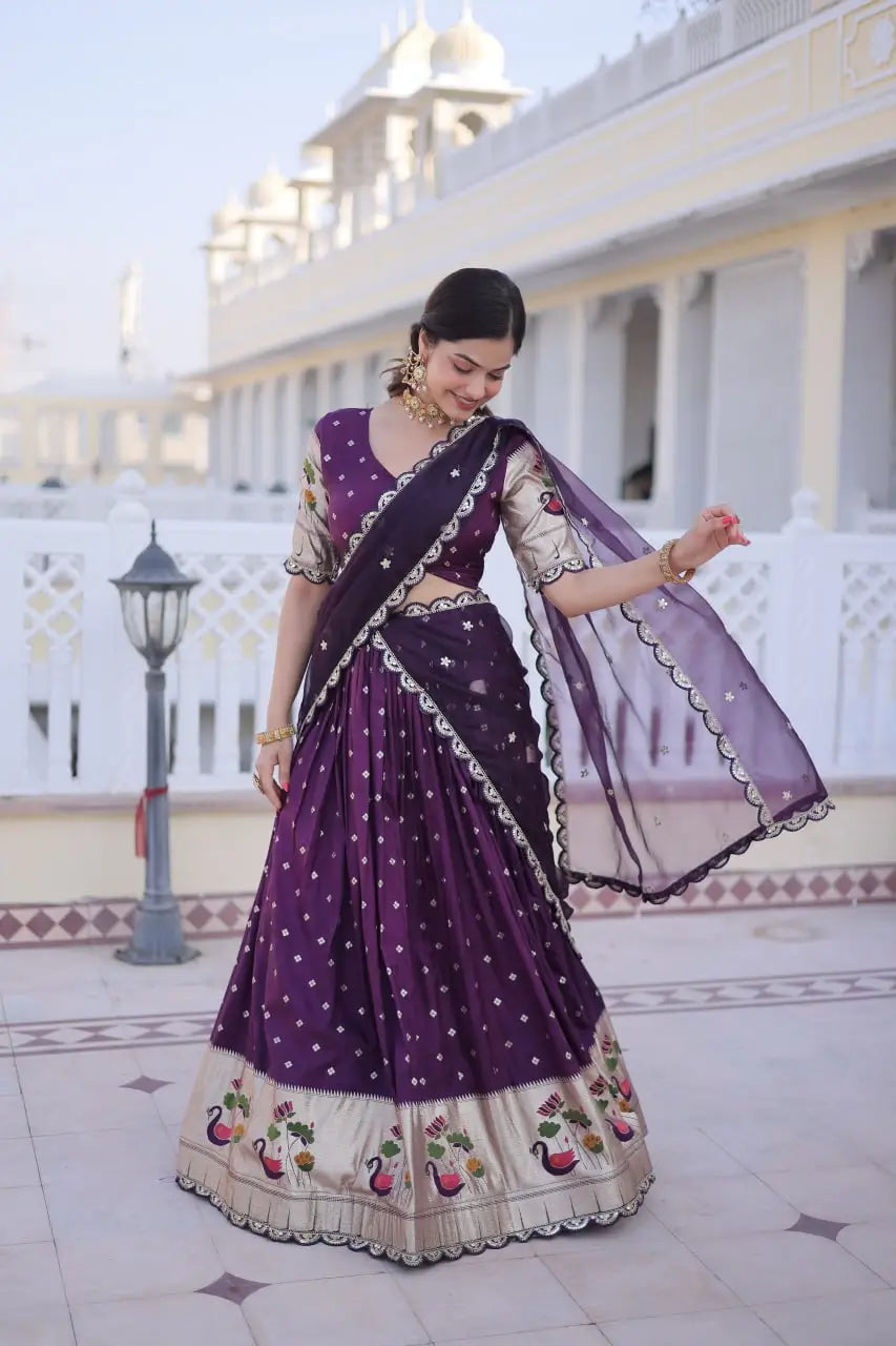 Dola Silk Meena Weaving Lehenga Set with Dupatta