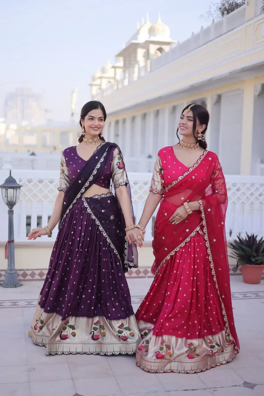 Dola Silk Meena Weaving Lehenga Set with Dupatta
