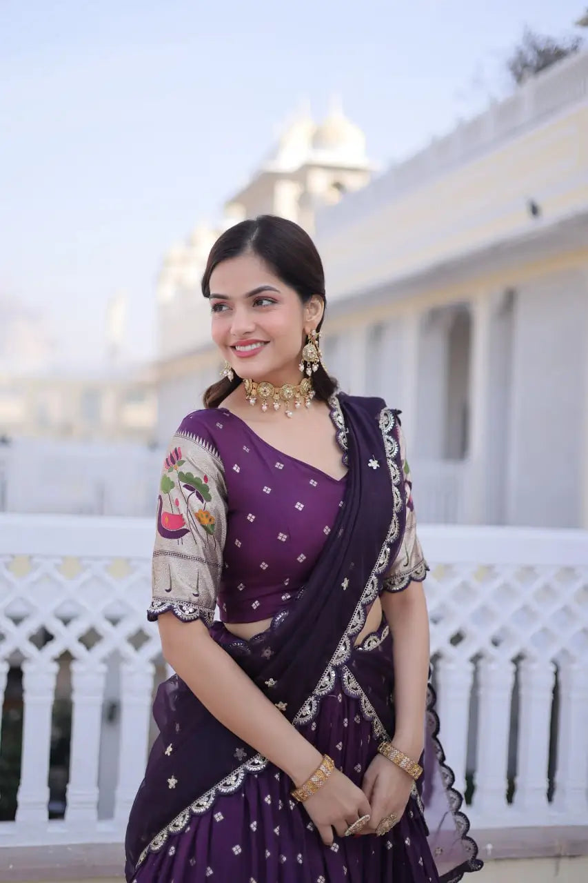 Dola Silk Meena Weaving Lehenga Set with Dupatta