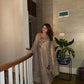 Dove Grey Faux Georgette Pearl Moti Embroidered Kurti Pant Set for Wedding & Festive Wear