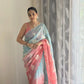 Dual Shade Crunchy Silk Saree with Embroidered Blouse