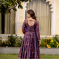 Dual Tone Embroidered Fendy Satin Flared Gown Set