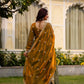Dual Tone Embroidered Fendy Satin Flared Gown Set