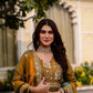Dual Tone Embroidered Fendy Satin Flared Gown Set