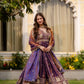 Dual Tone Embroidered Fendy Satin Flared Gown Set