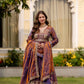 Dual Tone Embroidered Fendy Satin Flared Gown Set