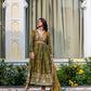 Dual Tone Embroidered Fendy Satin Flared Gown Set