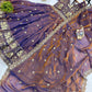 Dual Tone Embroidered Fendy Satin Flared Gown Set