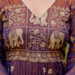 Dual Tone Embroidered Fendy Satin Flared Gown Set