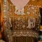 Dual Tone Embroidered Fendy Satin Flared Gown Set