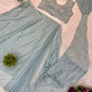 Dusty Blue Beadwork Saree