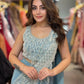 Dusty Blue Beadwork Saree