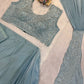 Dusty Blue Beadwork Saree