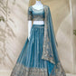 Dusty Blue Zari Lehenga