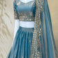 Dusty Blue Zari Lehenga