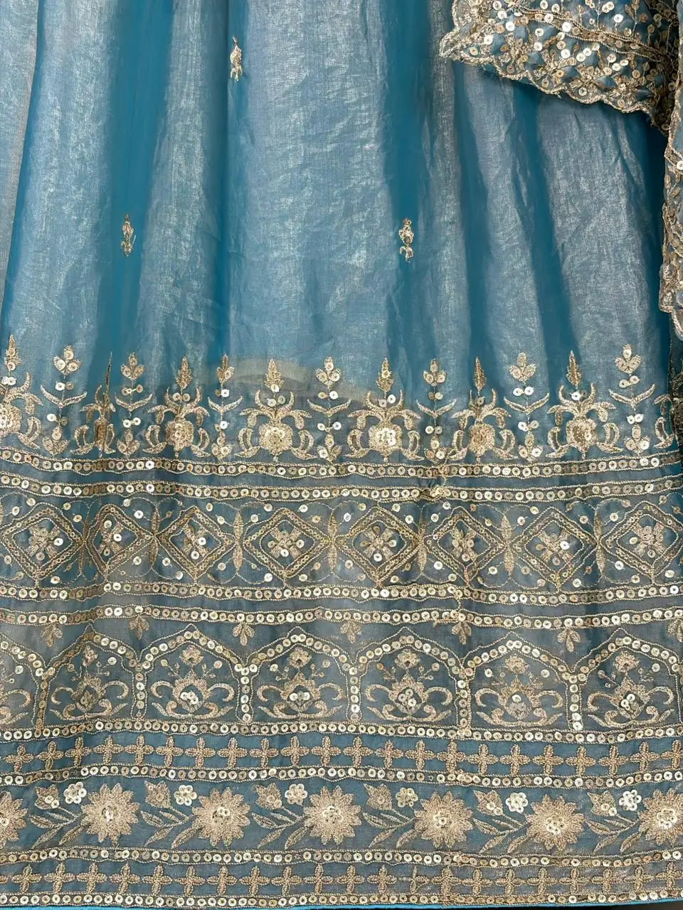 Dusty Blue Zari Lehenga