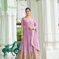 Dusty Pastel Faux Georgette Embroidered Gown with Dupatta