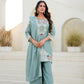 Dusty Pink & Lavender Chinon Embroidered Palazzo Suit Set with Zardosi Hand Work Dupatta