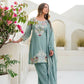 Dusty Pink & Lavender Chinon Embroidered Palazzo Suit Set with Zardosi Hand Work Dupatta