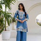 Dusty Pink & Lavender Chinon Embroidered Palazzo Suit Set with Zardosi Hand Work Dupatta