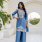 Dusty Pink & Lavender Chinon Embroidered Palazzo Suit Set with Zardosi Hand Work Dupatta