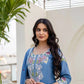 Dusty Pink & Lavender Chinon Embroidered Palazzo Suit Set with Zardosi Hand Work Dupatta
