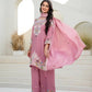 Dusty Pink & Lavender Chinon Embroidered Palazzo Suit Set with Zardosi Hand Work Dupatta