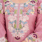 Dusty Pink & Lavender Chinon Embroidered Palazzo Suit Set with Zardosi Hand Work Dupatta