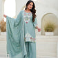 Dusty Pink & Lavender Chinon Embroidered Palazzo Suit Set with Zardosi Hand Work Dupatta