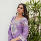 Dusty Pink & Lavender Chinon Embroidered Palazzo Suit Set with Zardosi Hand Work Dupatta