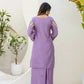 Dusty Pink & Lavender Chinon Embroidered Palazzo Suit Set with Zardosi Hand Work Dupatta