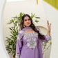 Dusty Pink & Lavender Chinon Embroidered Palazzo Suit Set with Zardosi Hand Work Dupatta