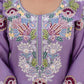 Dusty Pink & Lavender Chinon Embroidered Palazzo Suit Set with Zardosi Hand Work Dupatta