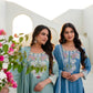 Dusty Pink & Lavender Chinon Embroidered Palazzo Suit Set with Zardosi Hand Work Dupatta