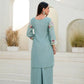 Dusty Pink & Lavender Chinon Embroidered Palazzo Suit Set with Zardosi Hand Work Dupatta