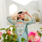 Dusty Pink & Lavender Chinon Embroidered Palazzo Suit Set with Zardosi Hand Work Dupatta