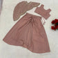 Dusty Rose Crepe Silk Dhoti Set with Sequins Embroidered Cape Koti & Plain Blouse