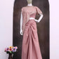 Dusty Rose Crepe Silk Dhoti Set with Sequins Embroidered Cape Koti & Plain Blouse
