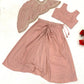 Dusty Rose Crepe Silk Dhoti Set with Sequins Embroidered Cape Koti & Plain Blouse
