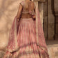 Dusty Rose Embroidered Lehenga Set for Wedding and Reception Wear