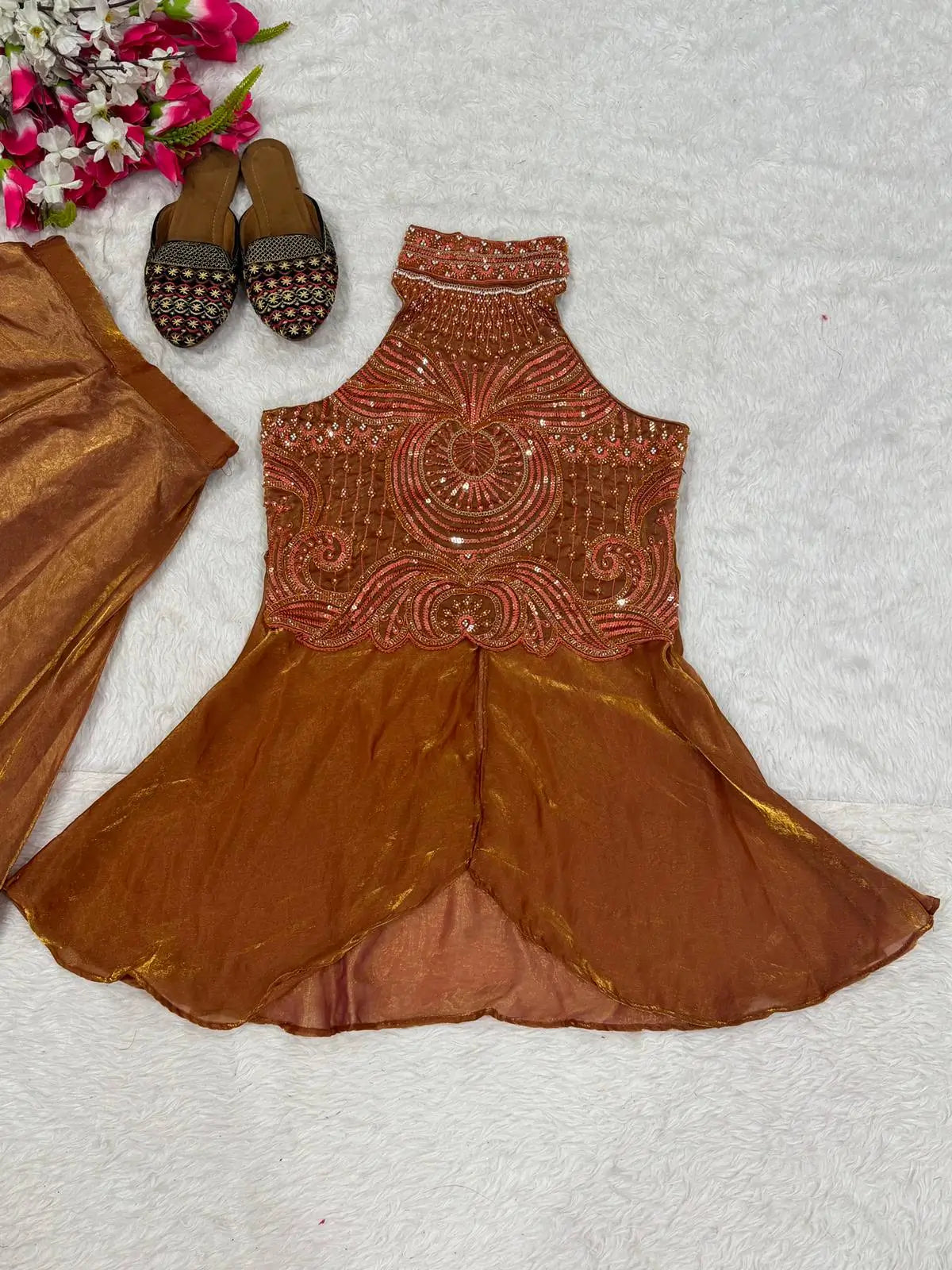 Dusty Rose Halter Sharara