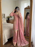 Dusty Rose Mirror Sharara Set