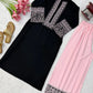 Ebony Thread Embroidered Kurta