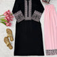 Ebony Thread Embroidered Kurta