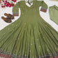 Elegant Anarkali Suit Set with Organza Dupatta for Festive and Ethnic Wear