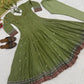 Elegant Anarkali Suit Set with Organza Dupatta for Festive and Ethnic Wear