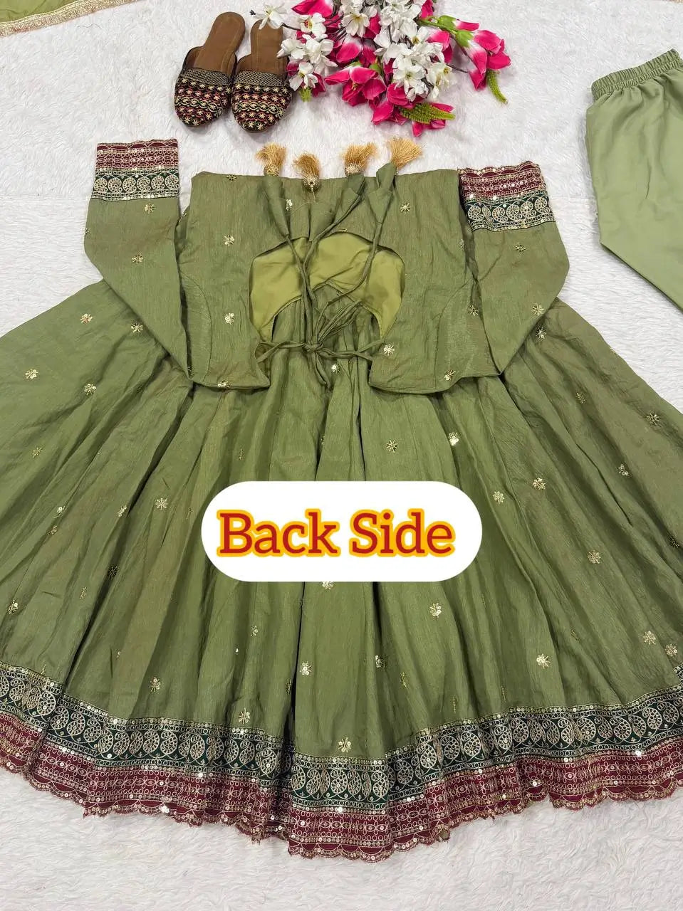 Elegant Anarkali Suit Set with Organza Dupatta for Festive and Ethnic Wear