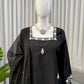Elegant Black Crepe Palazzo Suit Set for Festive and Wedding Wear