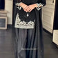 Elegant Black Crepe Palazzo Suit Set for Festive and Wedding Wear