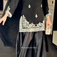 Elegant Black Crepe Palazzo Suit Set for Festive and Wedding Wear